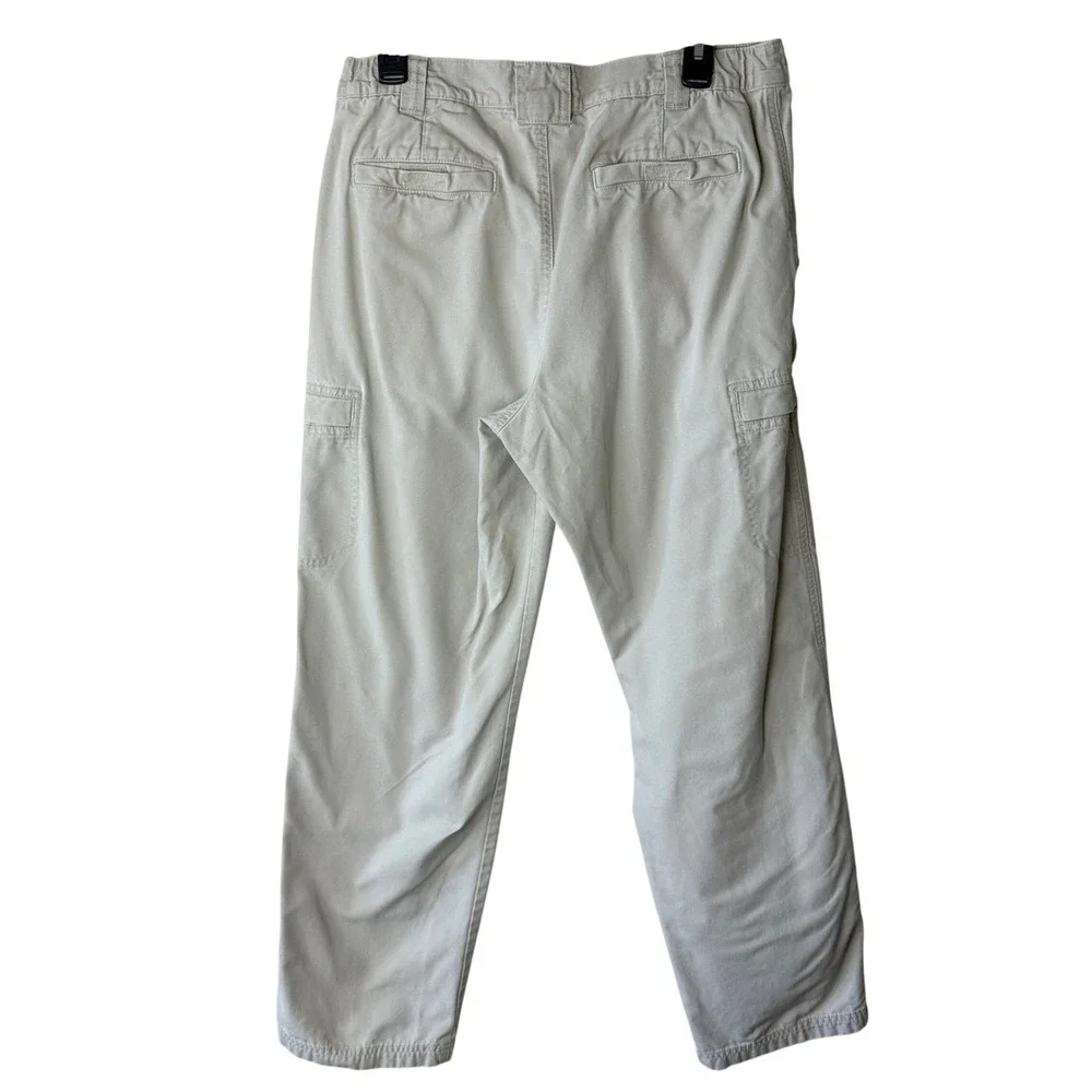 LL‎ Bean Comfort Waist Khaki Cargo Pants Mens 33x30 Gorpcore Dadcore Cotton